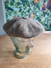 Harris Tweed Big Apple Cap Green Tweed Size L Wool Herringbone Peaky Blinders
