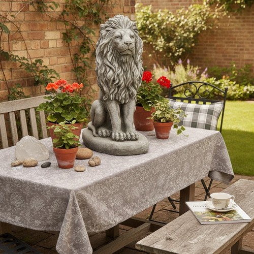 Upright lion stone statue - lion,