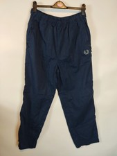 Fred Perry Joggers XL Mens Navy Tracksuit Bottoms Vintage Logo Lined Streetwear