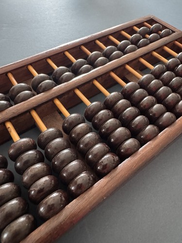 Vintage chinese abacus lotus - vintage,