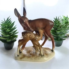 Vintage West German Cortendorf Deer & Fawn Animal Figurine