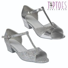 TIPTOES GIRLS LOW HEEL SILVER