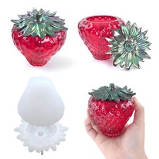 Silicone Jewelry Box mold Strawberry Design Resin Jar Molds With Lids