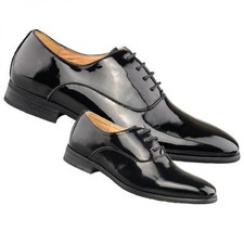Mens Patent Wedding Shoes Leather Lined Lace Up Smart Suit Shoes 