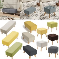 Linen Fabric Footstool Foot