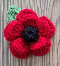 8cm Crochet Poppy Wool