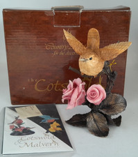 Country Artists Wren with Rose Figurine Hand Painted & Crafted Boxed A82 G236