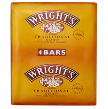 Wright's Coal Tar Soap 4 Bars, for skin cleansing, suitable for all skin types