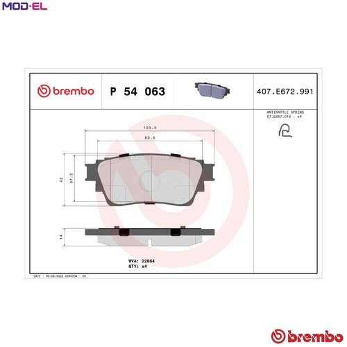 Brake pad set - brake, p