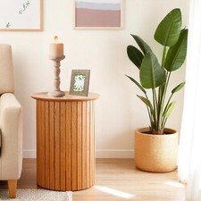 Oak Effect  Round Side Table