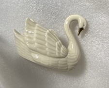 Lenox Swan 24K Gold Beak Porcelain Place Card Holder Ivory Wedding Cake Topper