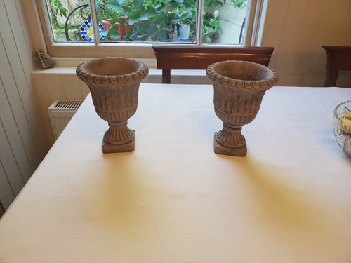 Fluted stone urn - urn, garden