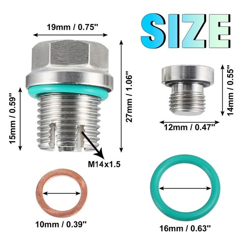 M12 oil drain plug - m12.1*1.25,
