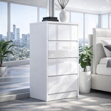High Gloss 4 drawer White