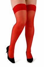Aurellie Lace Sheer Hold-Up Stockings Silicone Top 20 Denier X-Small - 4X-Large