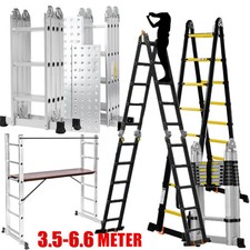 3.5-6.6M Multi-Purpose Aluminium Extendable Folding Platforms Ladder Step Stool