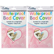 Kids Waterproof Mattress Protector Sheet Single Cot Bed Cover White 2 Pack