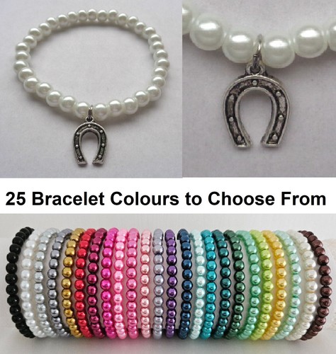 Glass pearl bead - bracelet, with