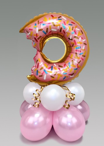 Inflated pink bitten donut - inflated,