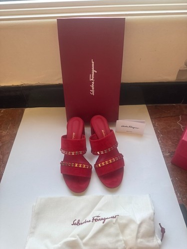 Ferragamo womens red velvet