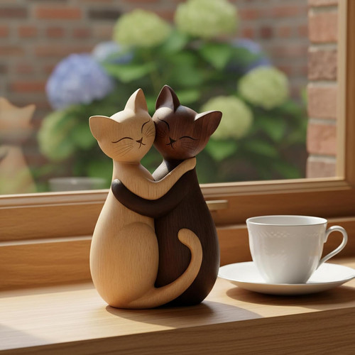 Minimalist wooden cat ornament - cat,