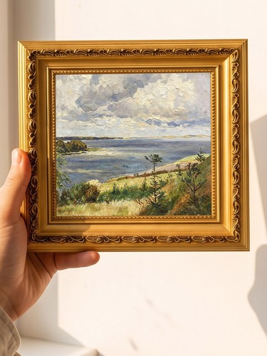 Lakeside hand painted oil - painted,