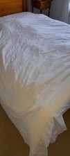 Vintage super king embroidered borderie anglais lace border duvet cover white