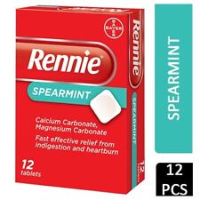 RENNIE Antacid Spearmint Indigestion 12 Tablet HEARTBURN  Nausea RELIEF