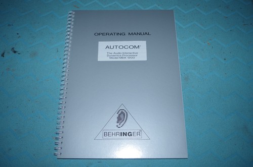 Behringer mdx1200 manual - mdx1200,