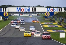 Gabriele Tarquini Alfa Corse Alfa Romeo 155 TS leads as Alain Menu- 1994 Photo
