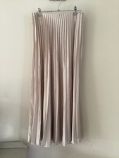 Gorgeous Zara Champagne Pleated Skirt, UK Size M, Good Condition