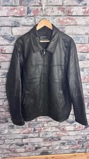 Autograph Marks & Spencer Men’s Black Leather Full Zip Jacket Size XL