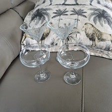 Baccarat Crystal Champagne cocktail martini Glasses x 4 5.5/7" 