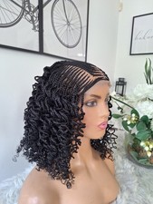 Gorgeous handmade curly braid wig With Conrows in Natural Black ⚫️ ? 