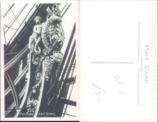 HMS Victory Figurehead England Nautical Historic Ship Real Photo RPPC