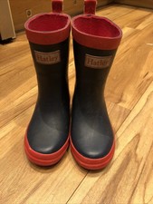 Hatley Navy Blue & Red Wellies Toddler Uk  Sz 7 Vgc