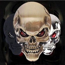 3D Metal Gold Black Skull