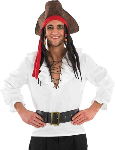Adult white ruffle pirate - white,