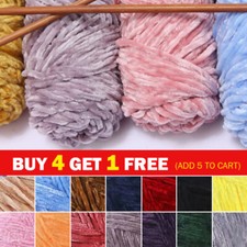 100g Skein Shiny Chunky Chenille Yarn Crochet Soft Baby Velvet Knitting Wool DIY