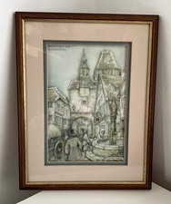 Vintage 3D Anton Pieck framed print 32 x 25 cm