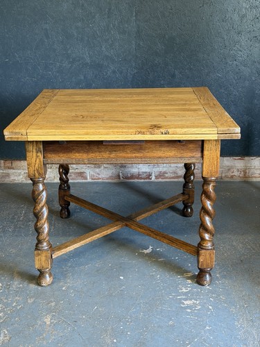 Oak dining table barley twist - dining,