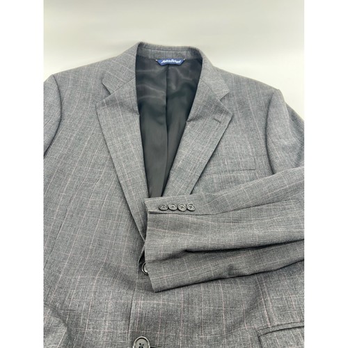 Paul fredrick suit gray plaid - fredrick,