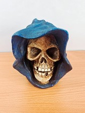 Vintage 90's Spencers Gift Skeleton Skull Bust Statue Grim Reaper Halloween 7"