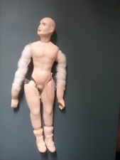 Porcelain doll making kit, doll house man doll, head, body, arms and legs