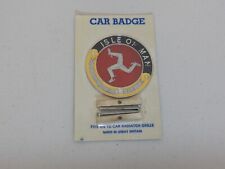 Vintage Still Sealed Isle of Man Metal Car Badge Auto Emblem With Fixings