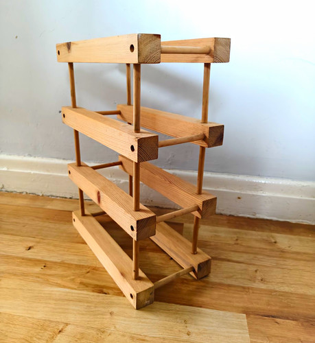 Brown wooden tier - wooden, 4-tier