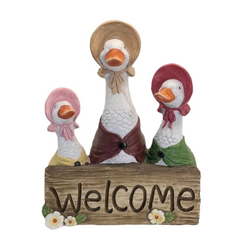 Duck welcome sign wood look - duck,