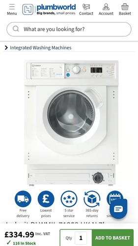 Indesit 7kg 1200 - , spin