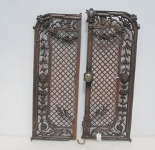 Victorian Iron Fire Screen Fender Guard Fireplace Antique Grate Doors Nouveau