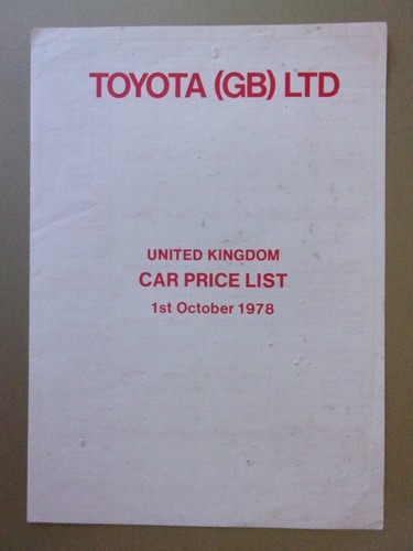 Toyota range orig 1978 mkt - orig, uk